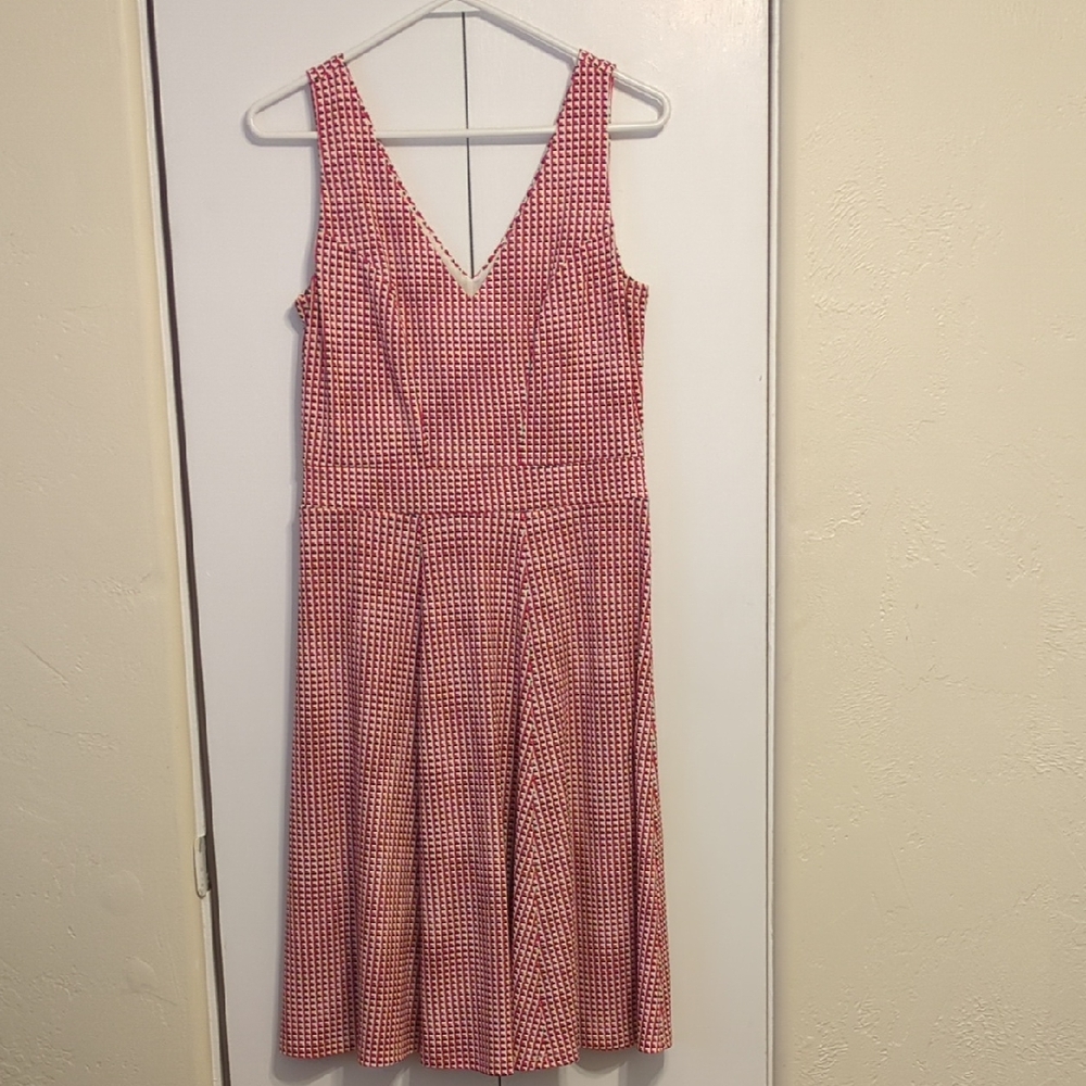 Ann Taylor Red and White Patterned Garment